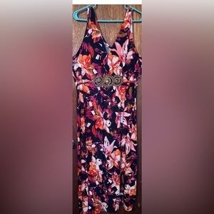 Flower printed maxi dress.